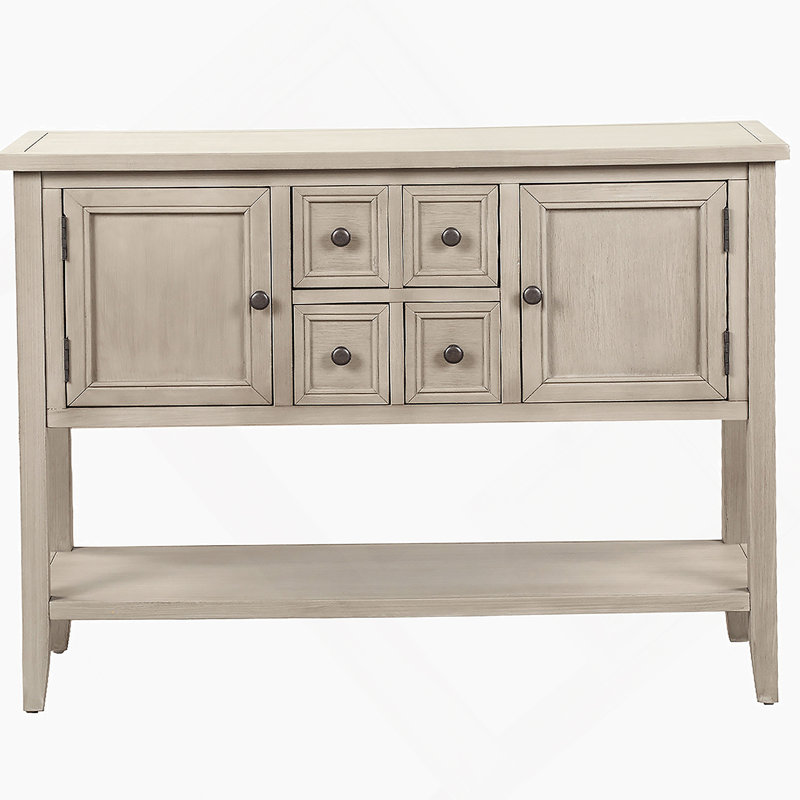 Cambridge Series Buffet Sideboard Console Table With Bottom Shelf, Antique Gray