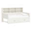 Lit simple Brunelle en bois avec 6 tablettes de rangement, 2 tiroirs de rangement et une station de charge-279434066