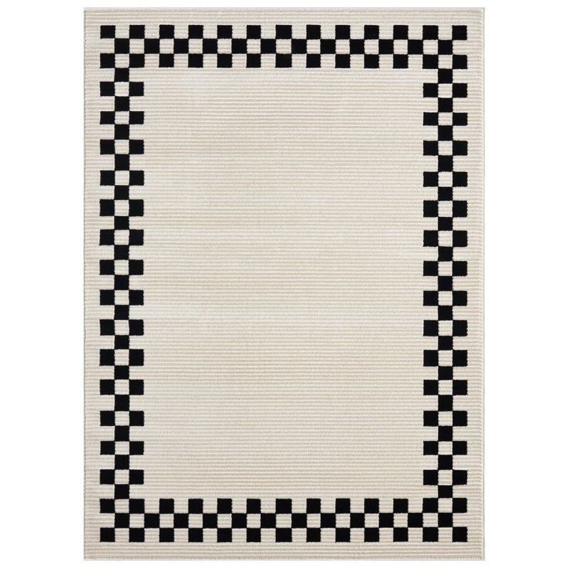 Tapis à carreaux moderne Huguetta Collection, 5'3 x 7'3