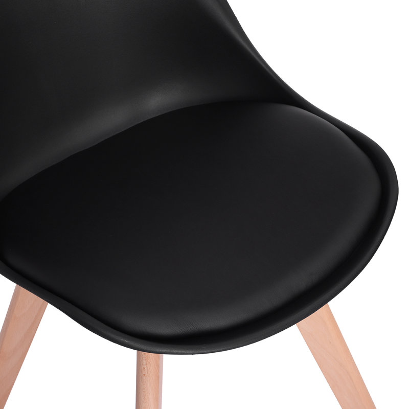 Chaise d'appoint rembourrée Durflinger, Noir