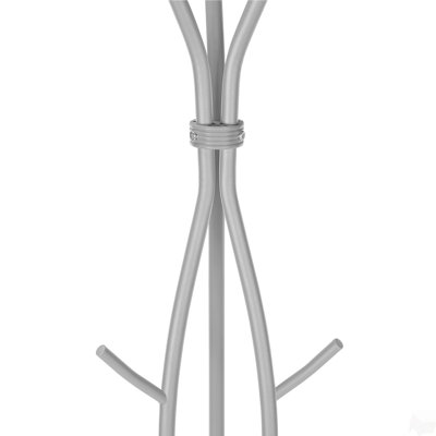 Coat Rack, Hall Tree, Free Standing, 11 Hooks, Entryway, 74"h, Bedroom, Grey Metal, Contemporary, Modern