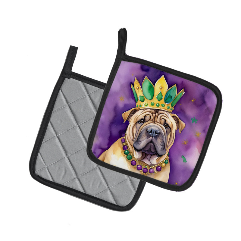 Paire de poignées Shar Pei King of Mardi Gras