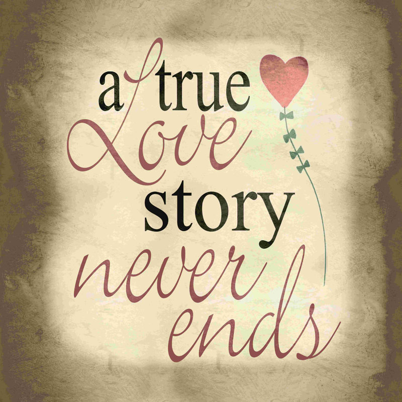 A True Love Story - Impression sur toile tendue, H 12 po x l 12 po