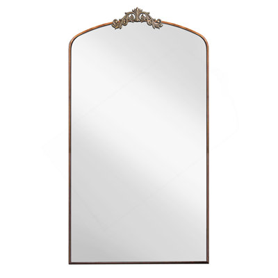 Full Length Mirror 36X66 Inch Vintage Ornate Arched Floor Mirror Metal Framed Mirror Dressing Mirror Oversized Wall Mirror, For Entryway, Living Room, Bedroom, Clothing Shop
