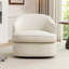 Faux Leather Swivel Barrel Chair-533347389