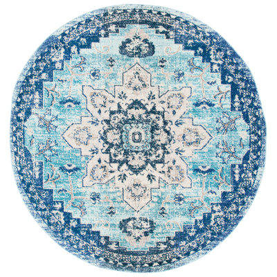 Madison Oriental Area Rug In Teal / Navy