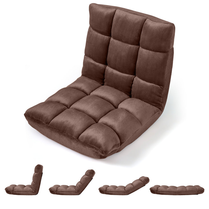 Canapé de jeu réglable à 14 positions avec housse en flanelle pour lire un café, Brown