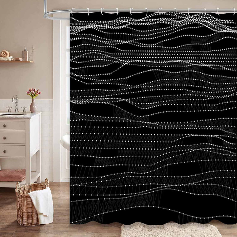 Rideau de douche imperméable à l'eau avec 12 crochets, L 72 po x l 84 po