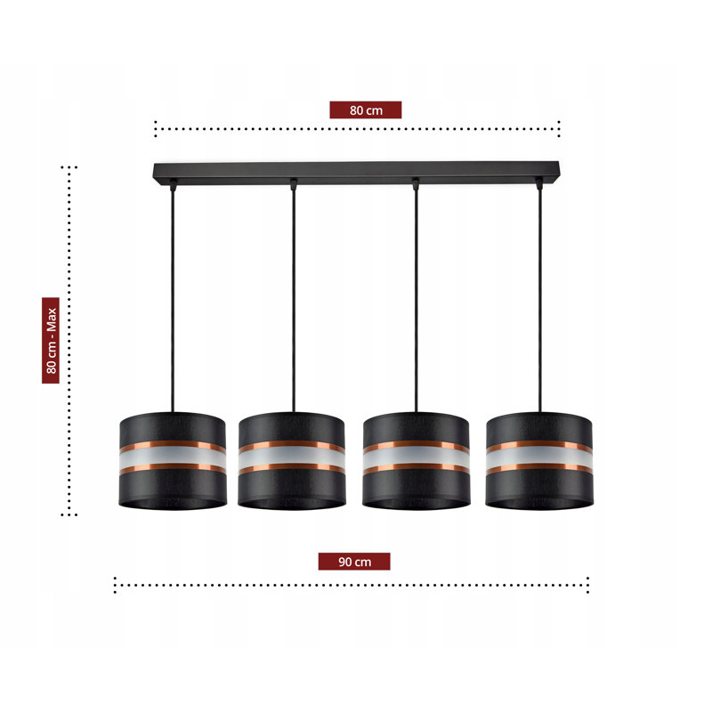 Galarza 4 - Light Kitchen Island Pendant, Black