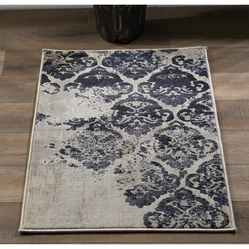 Tapis gris Napoli Ikat, Rectangle 3 pi 9 po x 5 pi 9 po