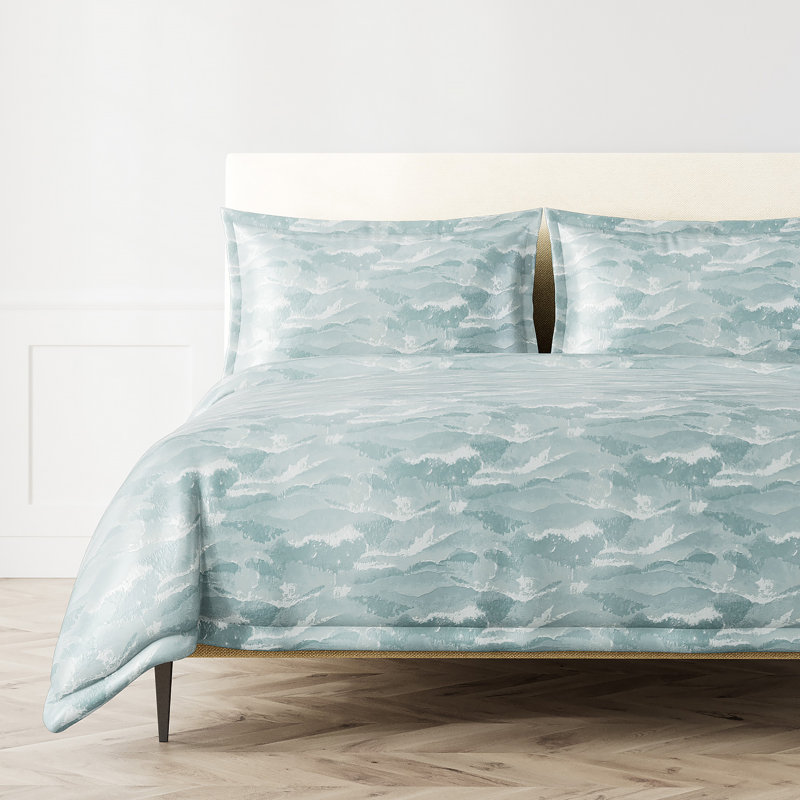 Tempest Duvet Cover Set, Queen Duvet Cover + 2 Standard Shams, Blue