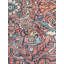 Tapis unique en laine noué à la main rouille / marine 12 pi x 21 pi avant 1900 Mahal