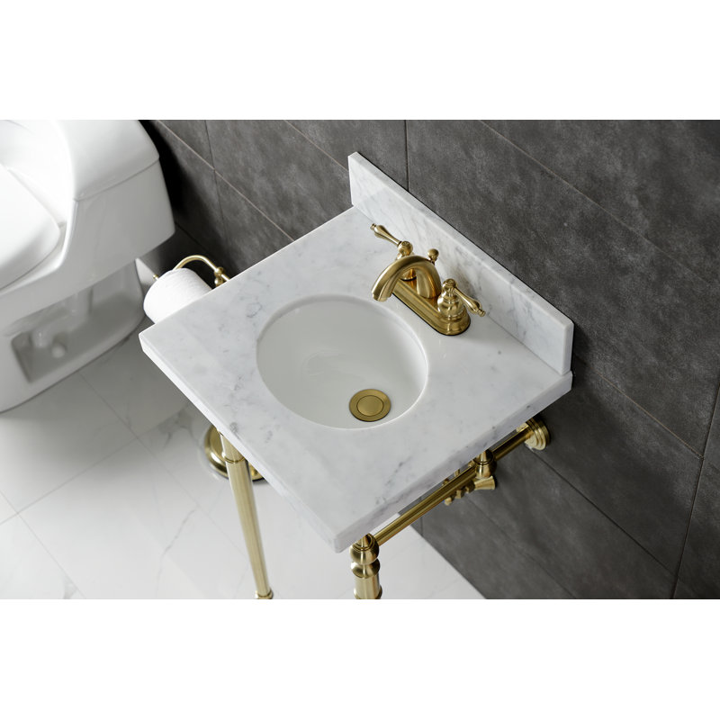 Lavabo de salle de bain Edwardian, Or blanc, Centres de 4 po