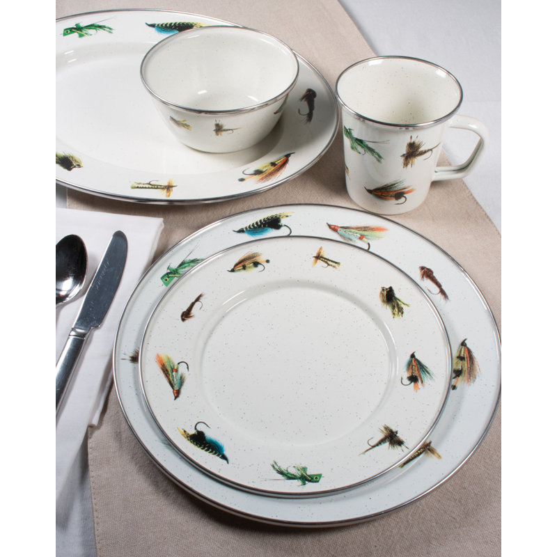 Set of 4 Fishing Fly Sandwich Plates