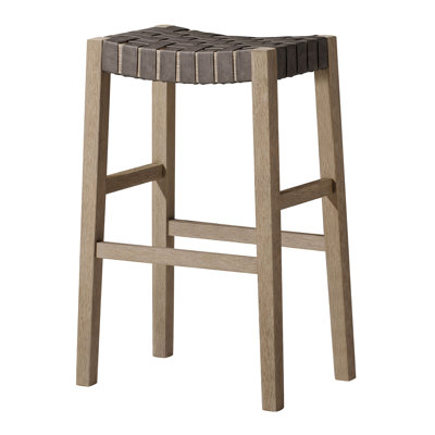 Maven Lane Emerson Kitchen Stool with Faux Leather Upholstery by Maven Lane