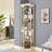 Corner Glass Cabinet Lighted Curio Cabinet Corner Display Case For Living Room, Curio Cabinet, Antique Collection, Wine,Bar Glass Storage Light Included-773993461