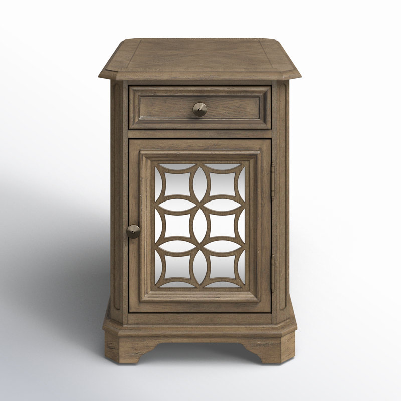 Colchester End Table with Drawer and Cabinet, Brown