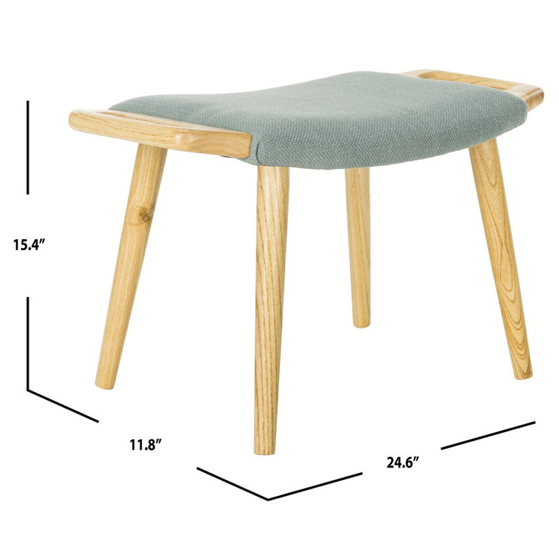 Barkbridge Polyester Blend Upholstered Bench, Blue/Natural