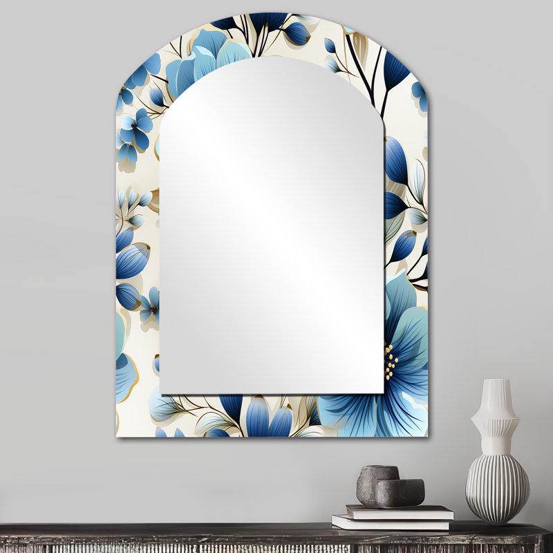 Miroir mural à arche bleue, 34 po x 25 po