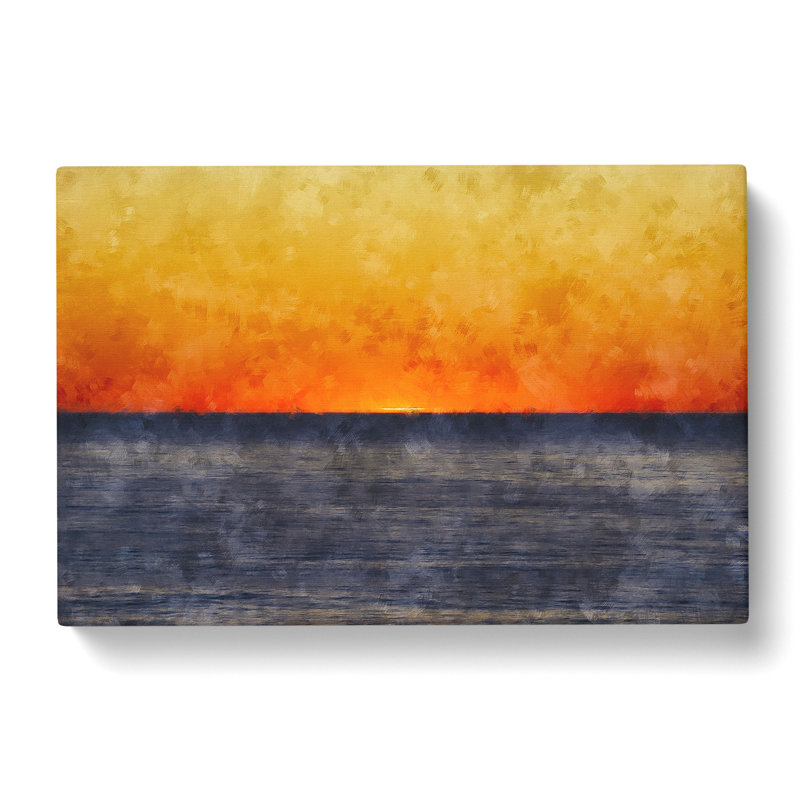 An Orange Sunset - Wrapped Canvas Painting, 40cm H x 60cm W x 3cm D