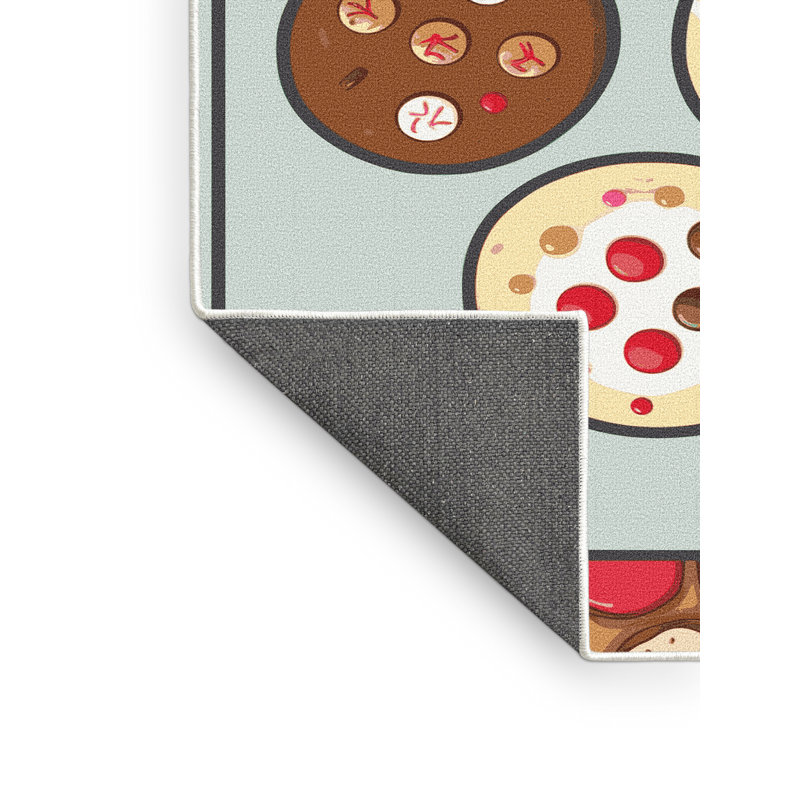 Tapis de vacances The Holiday Aisle® Cookies, Rectangle 5 pi x 7 pi
