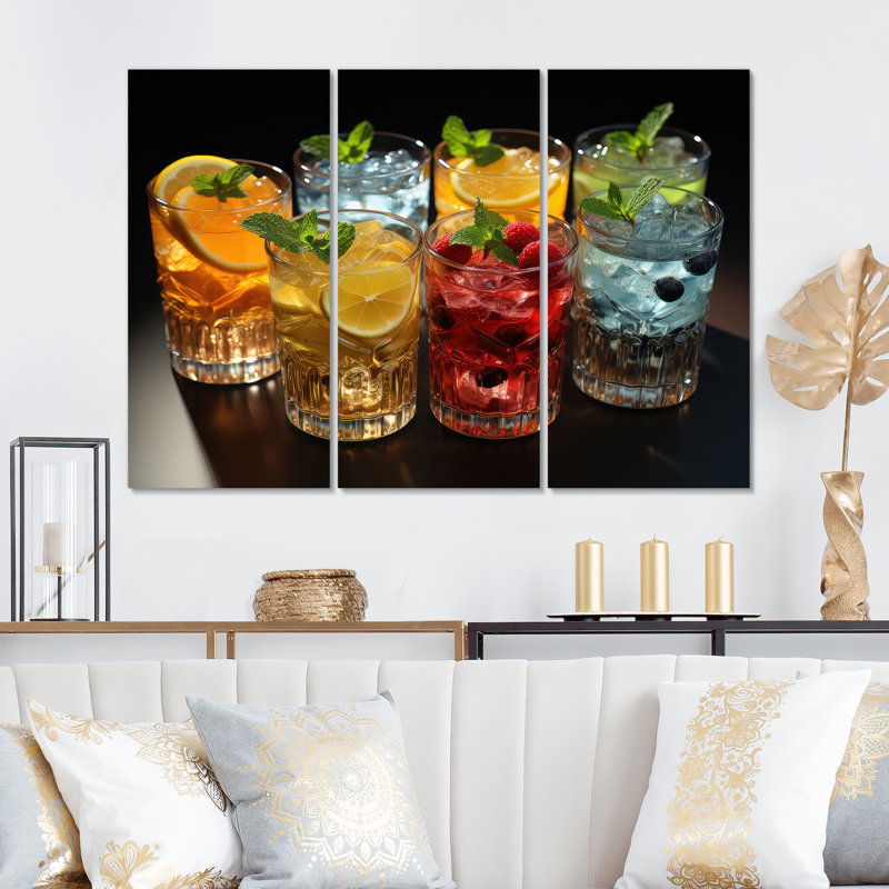 Colorful Cocktail Drinks II - Food & Beverage Metal Wall Decor Set