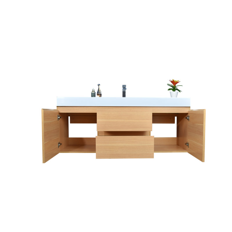 Mitul 58.75'' Single Bathroom Vanity with Acrylic Top, Coburg Oak