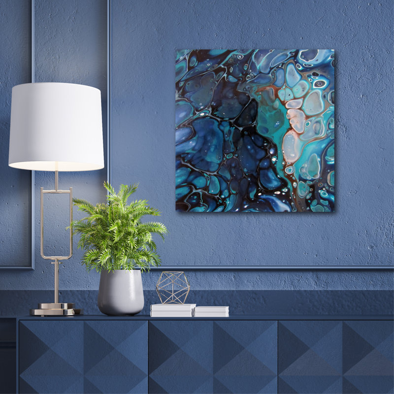 «Blue and Turquoise», impression sur toile tendue, H 30 po x l 30 po x P 1,5 po