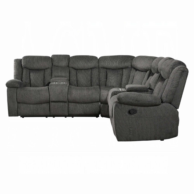 Canapé modulaire Dakota en tissu brun foncé