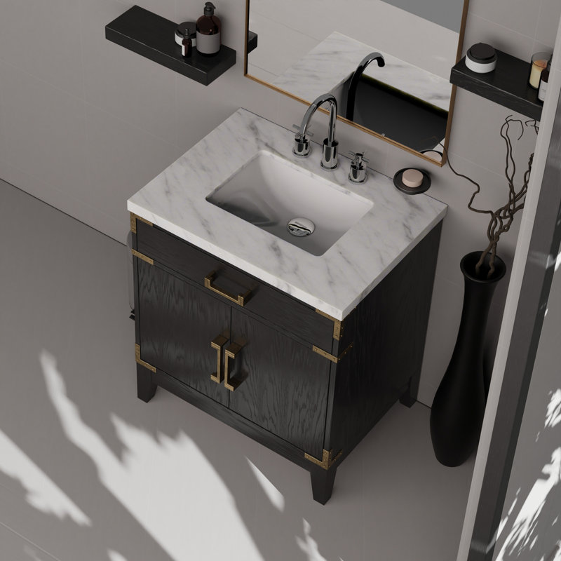 Meuble-lavabo simple en chêne noir l 30 po x P 22 po