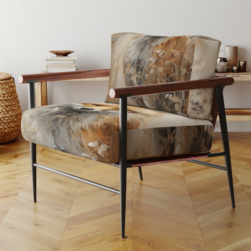 Chaise avec accoudoirs rembourrée Minimalisme, Noir