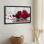 Toile noire encadrée en bois noir pour salon, chambre à coucher, bureau ou vestibule - décoration murale décorative avec roses rouges-129335781-129335786
