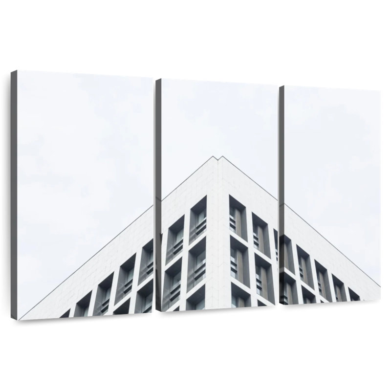 Lilie White Minimalist Building, 24" H x 38" W