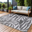 Tapis intérieur / extérieur gris / blanc Aldo-700921784