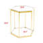 Modern Glass End Table With Gold Finish Stainless Steel Frame
