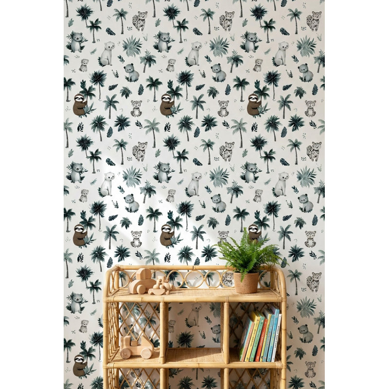 Papier peint amovible avec palmiers Shades Of Green, Peler et coller