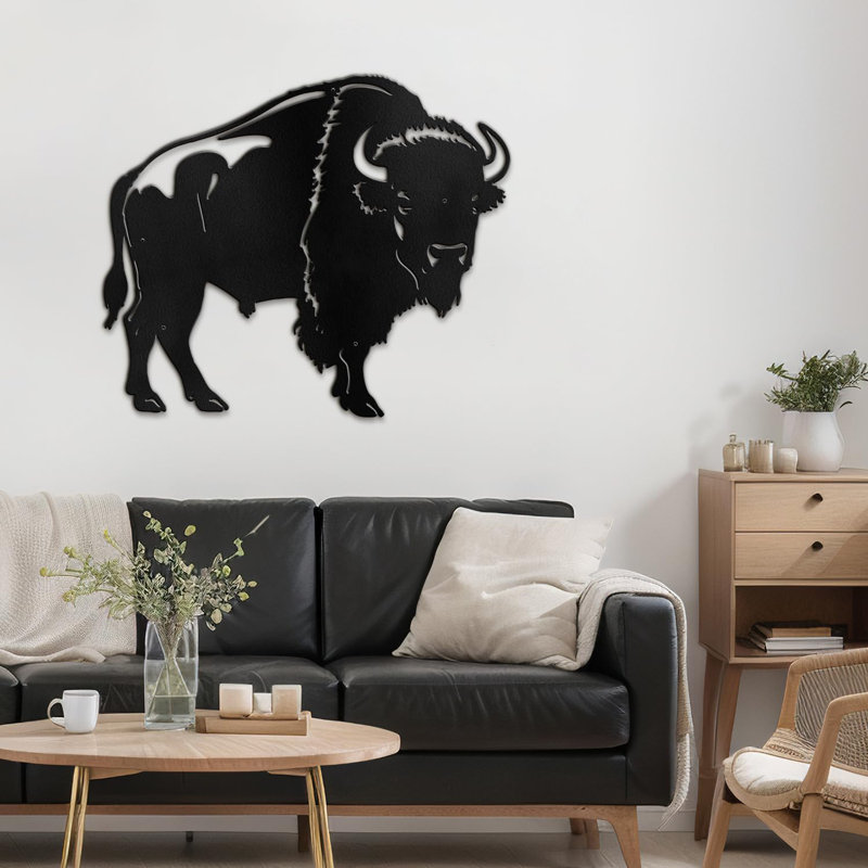 Wall Decor Metal, 12" H x 18" W x 0.05" D, Black