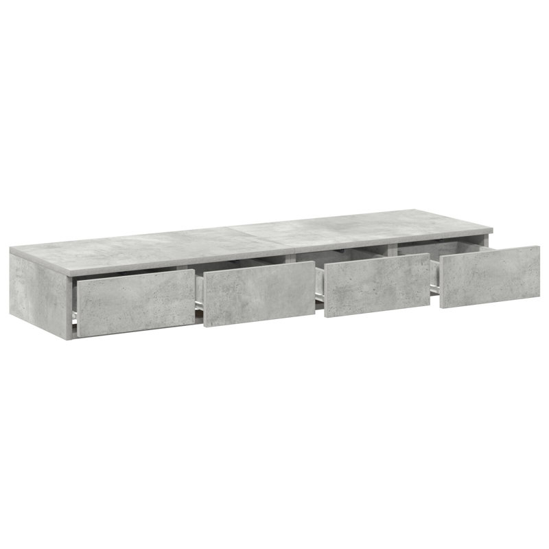 Underbed Storage Drawers, Concrete Grey, 16.5 H x 120 L x 36.5 W cm