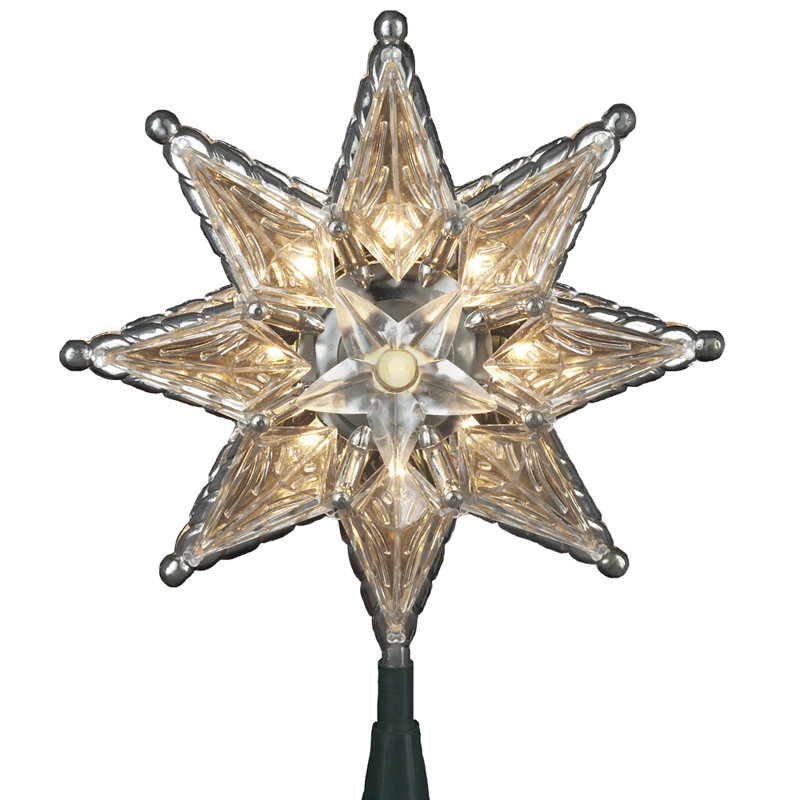 8.7'' Christmas Shatterproof Tree Topper, Clear