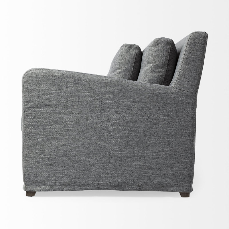 Nessa 93" Slipcovered Sofa, Castlerock Gray Basketweave