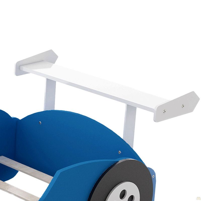 Lit plateforme simple avec roulettes, Bleu