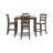 Gasy Counter Height Dining Table Set, 4 Chairs, Wood, Brown-108208127