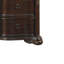 Commode 9 tiroirs avec pilaster sculpté et pieds de support, brun cerise