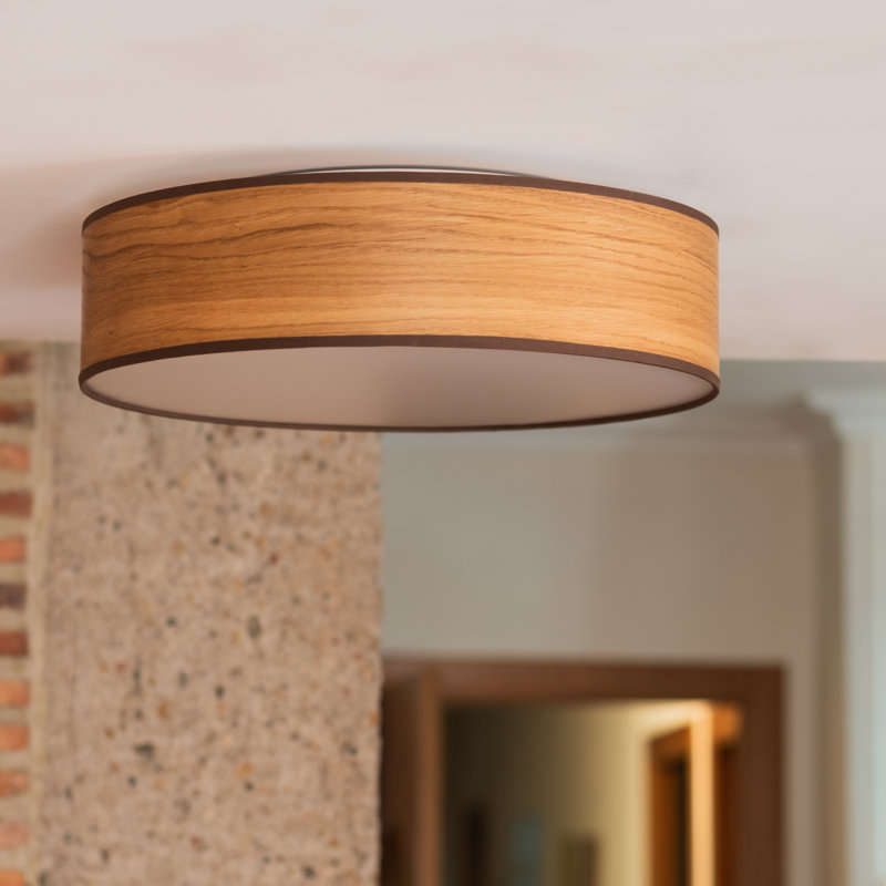 Strayer Wood Flush Mount, Oak, 10cm H x 40cm W x 26cm D