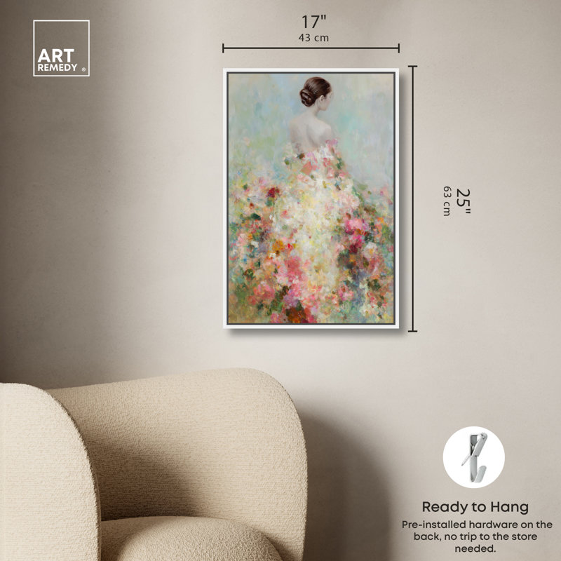 «Garden Bride II», reproduction d'art sur toile encadrée par Art Remedy, cadre blanc, 16 x 24, 25"H x 17"W, White Frame