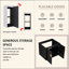 Meuble-lavabo mural 24 po avec lavabo en céramique et armoire latérale, portes à fermeture en douceur-724340070
