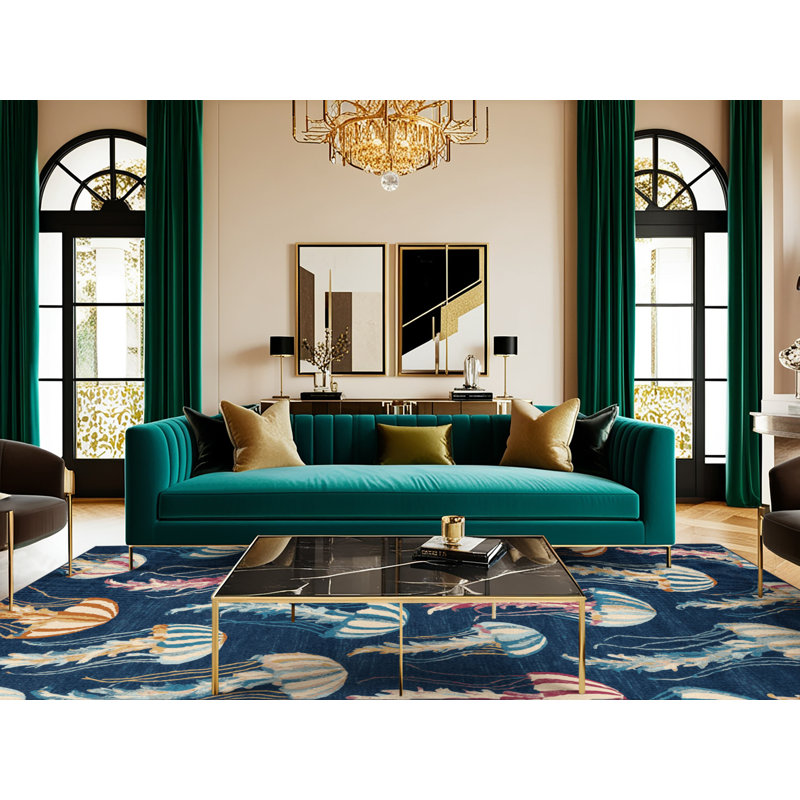  Tapis nautique lavable Jellyfish, Tapis de couloir 2 pi x 5 pi