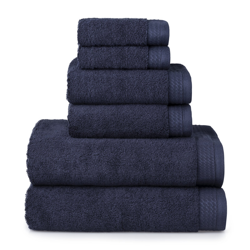 Prague 6-Piece Cotton Towel Set, Deep Navy