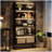 70.87" Black 5-Tier LED Library Bookshelf With Heavy Duty Storage For Living Room, Office, Bedroom