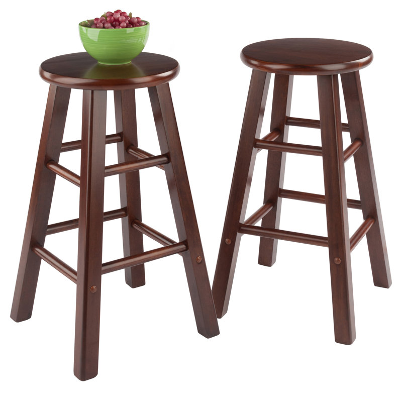 Tabouret de bar Azaya, Noyer, Petit tabouret (assise à 23,86 po de hauteur), 2